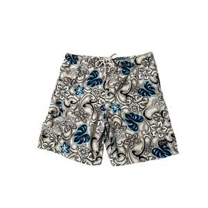 OP Shorts Mens Hawaiian Floral Hibiscus Board Shorts Swim Trunks Beach sz L